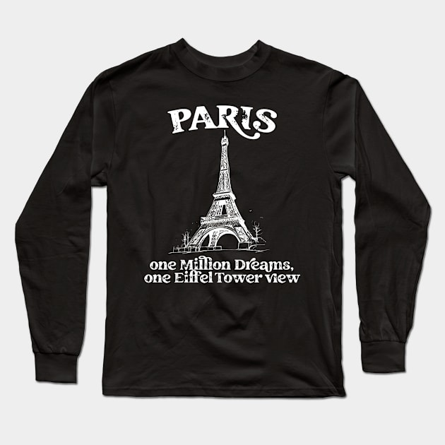 Paris - one eifel tower view Long Sleeve T-Shirt by Kingrocker Clothing